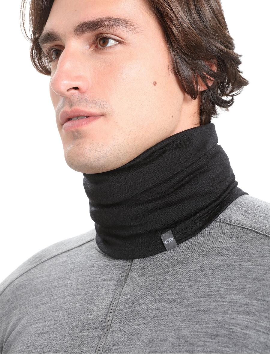 Men's Icebreaker Unisex Merino Flexi Chute Scarves Black | CA 1874NWYB